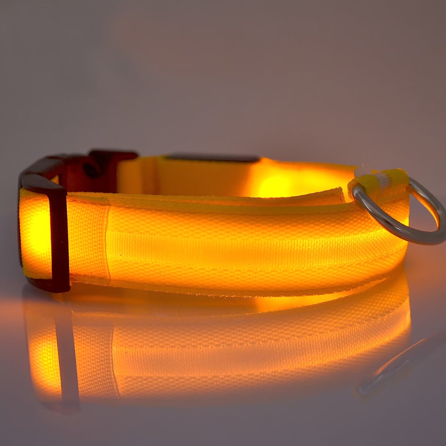Adjustable Luminous Dog Collar – Glow-in-the-Dark Night Safety